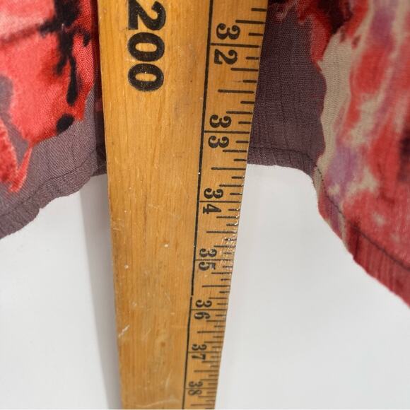 Sugar Lips Mini Swing Dress Tunic Mauve Pink Red Floral Crinkle Gauze Small - Picture 6 of 7